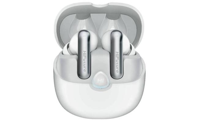 Hifuture Sonic AIR TWS Earbuds, ENC for Calls, Bluetooth 5.3, 25 Hours Playtime, IPX5 Sweatproof, Powerful Bass - White